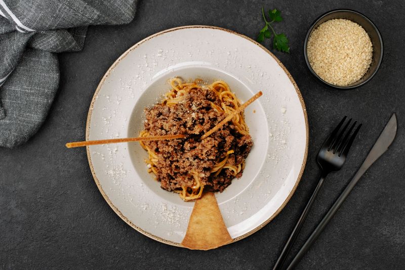 Spaghetti Bolognese rich meat sauce